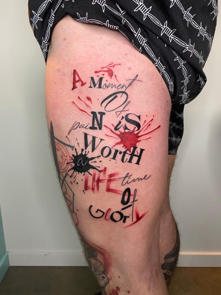 Watercolor tattoo door Laura